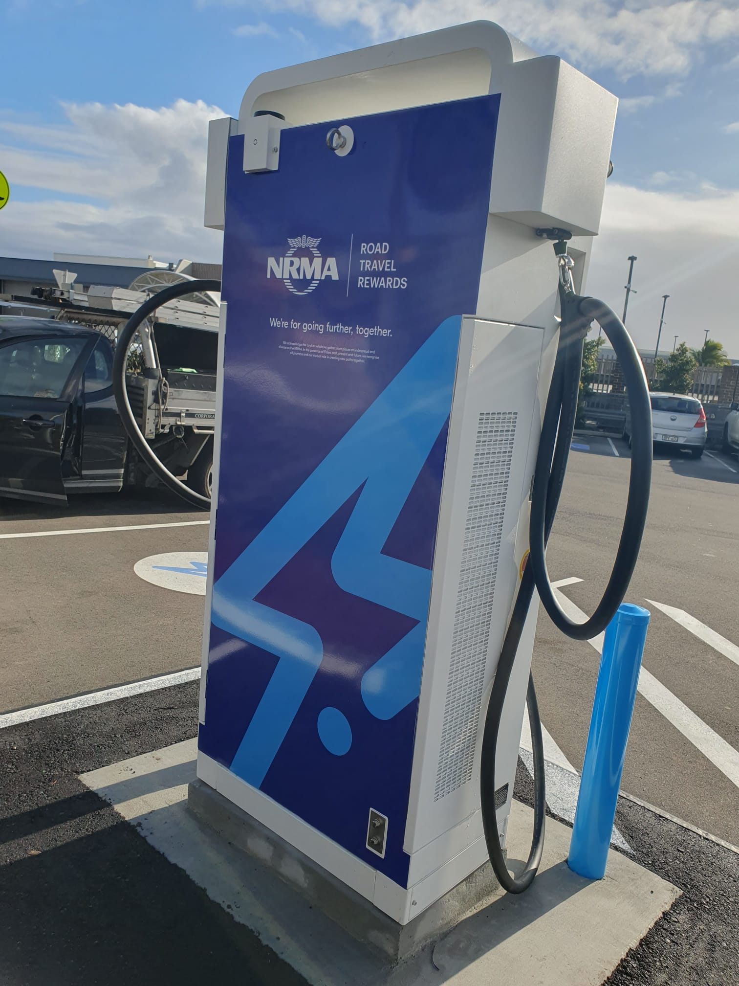 NRMA EV charger branding completed at Achurch Signs workshop prior to deployment