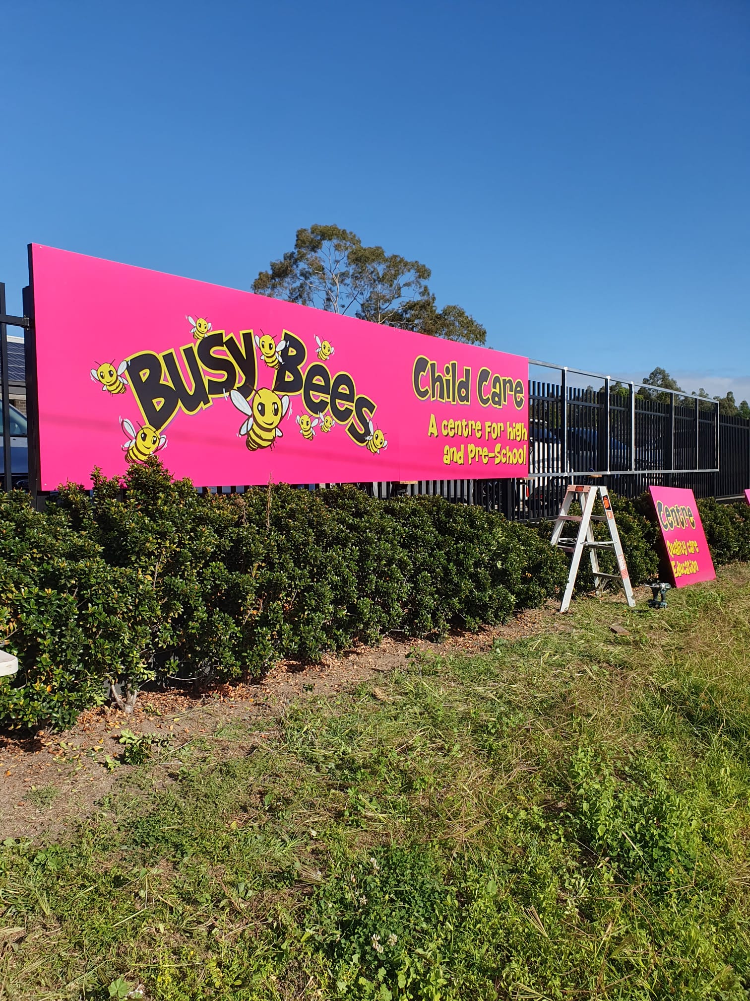 Busy Bees Child Care Centre external signage on Richmond Road