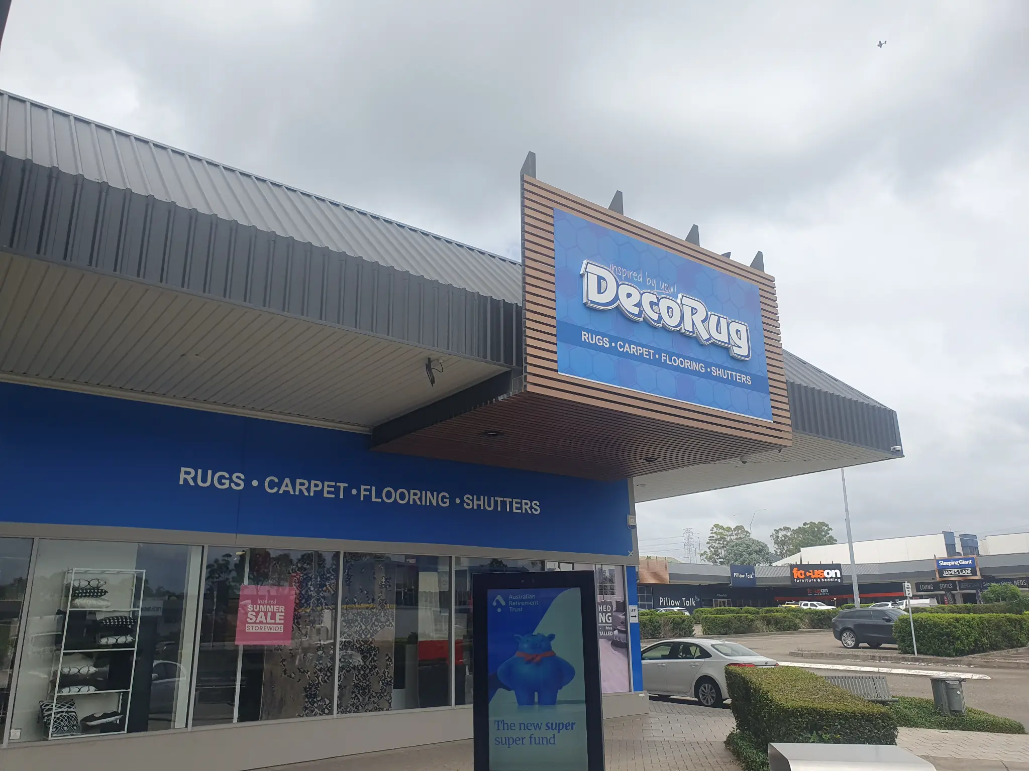DecoRug Blacktown pylon signage by Achurch Signs