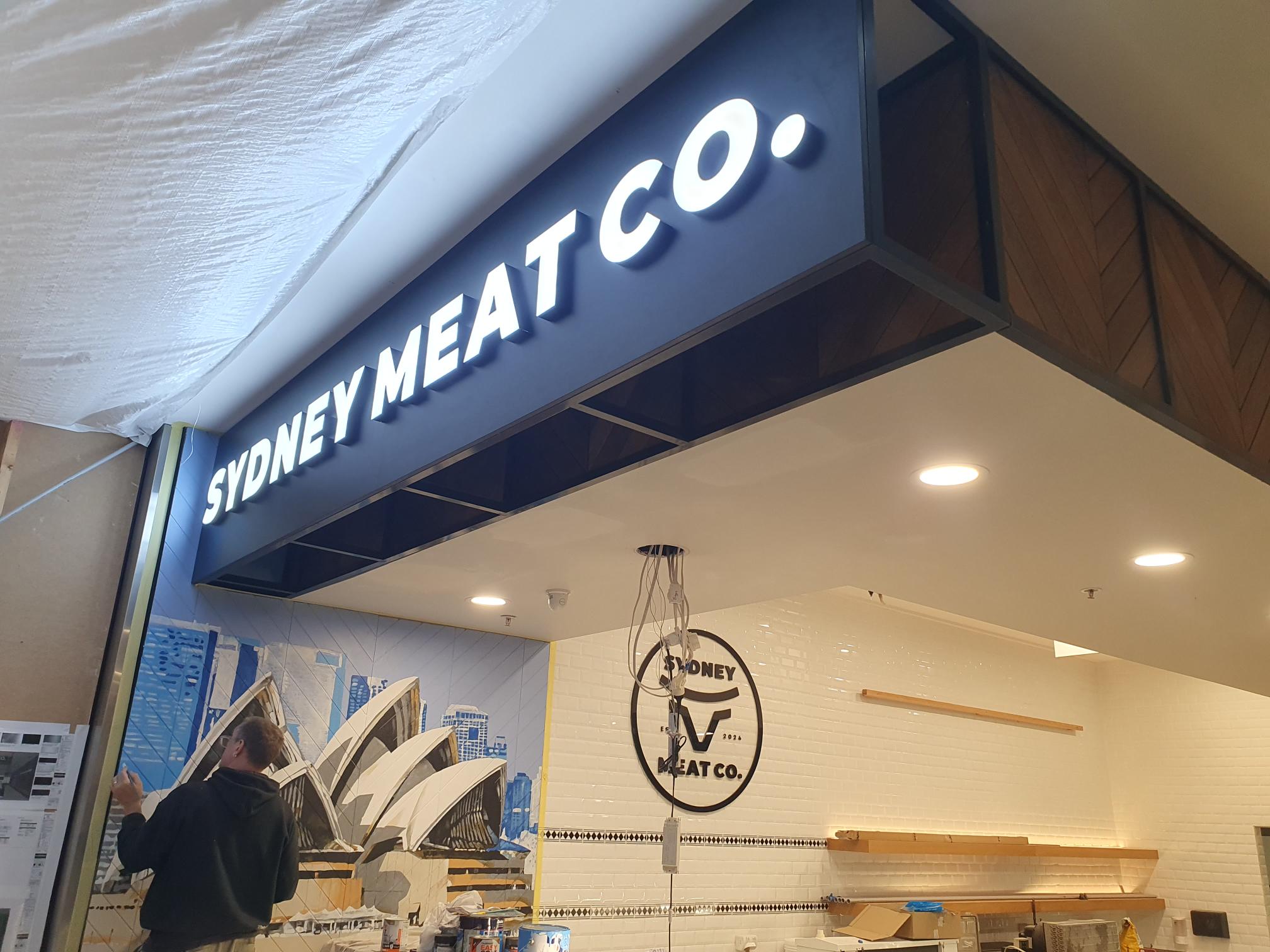 Sydney Meat Co. illuminated shopfront signage